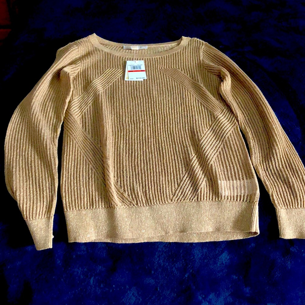 Gold see through sweater.
